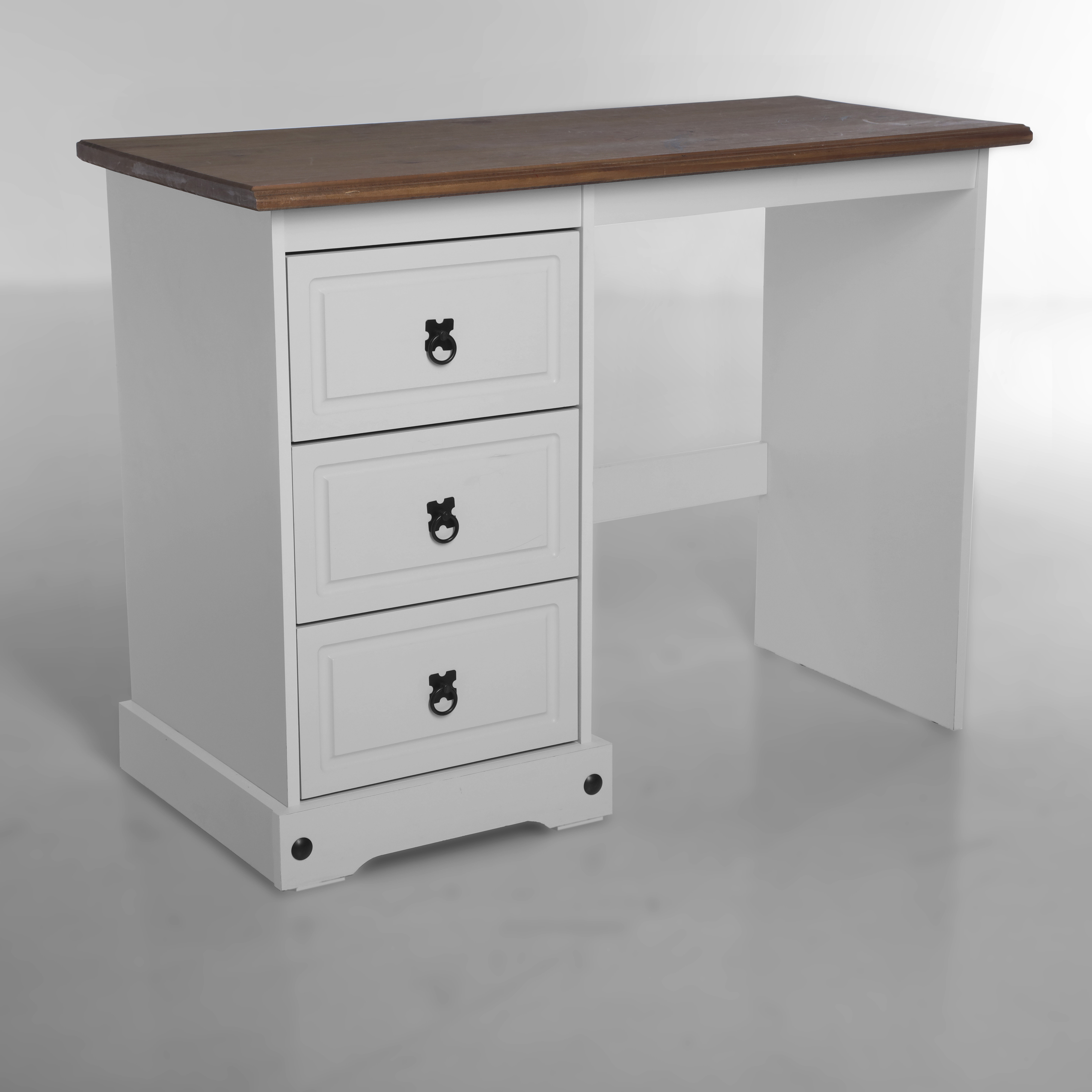 August Grove Swink 3 Drawer Office Solid Wood Credenza Desk