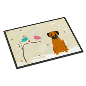 Christmas Presents Between Friends Border Terrier Doormat