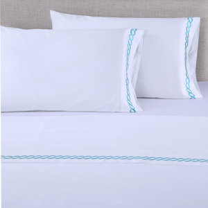 600 Thread Count Cotton Embroidered Pillowcase (Set of 2)