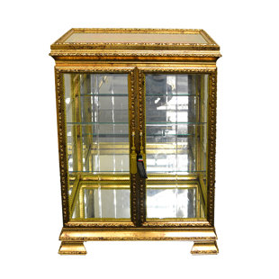 Go to store & view more images Astoria Grand Sebastiao Leaf Painted Double Door Currio Cabinet