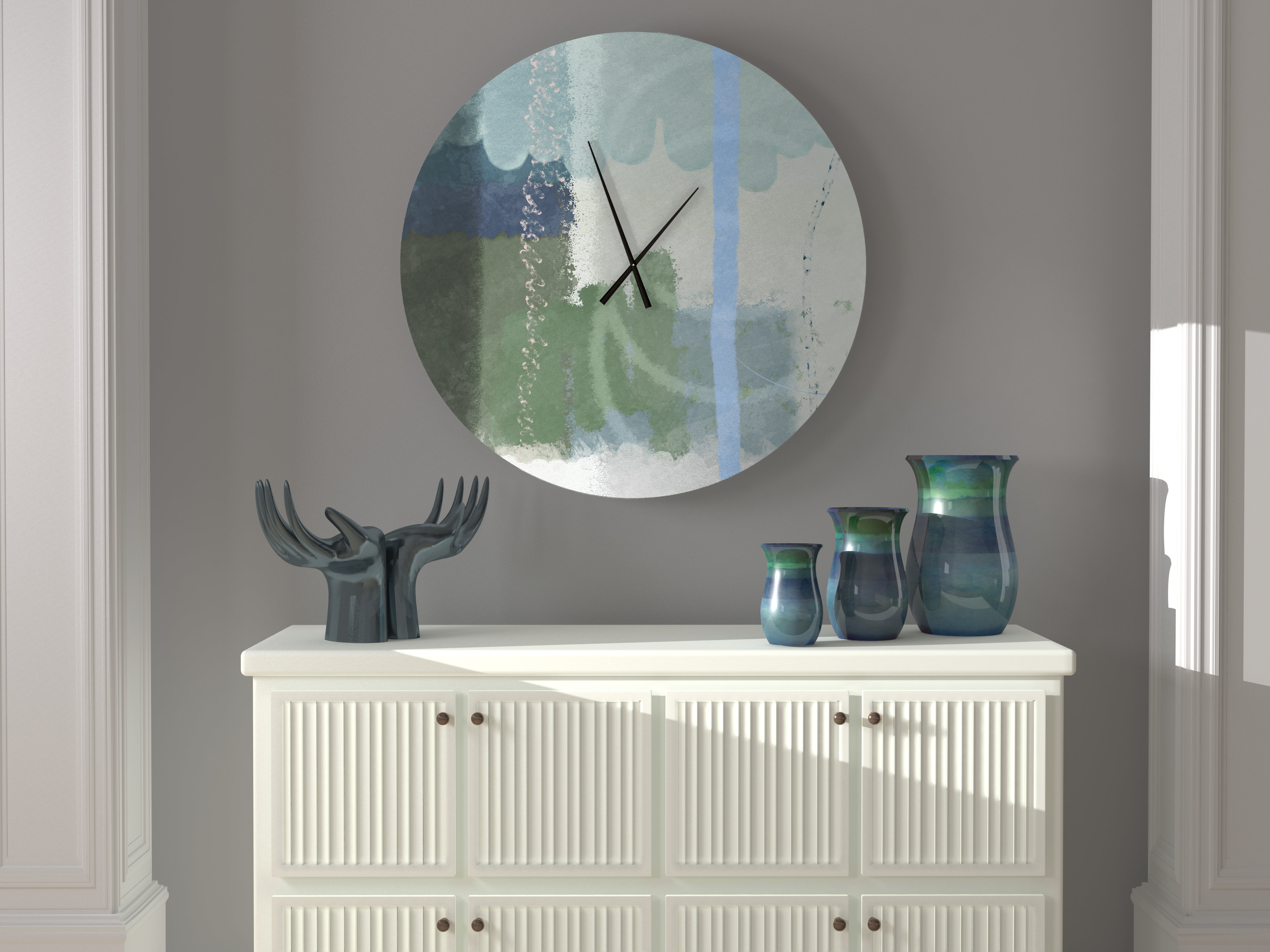 Ebern Designs Celebrated Pumped Up Abstract Metal Wall Clock Wayfair