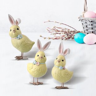 Set of 2 Spring Chicks Mini Figurines Easter Spring Seasonal Home Decor 