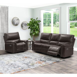 Annemasse Power Sofa And Recliner, Brown by Lark Manor™