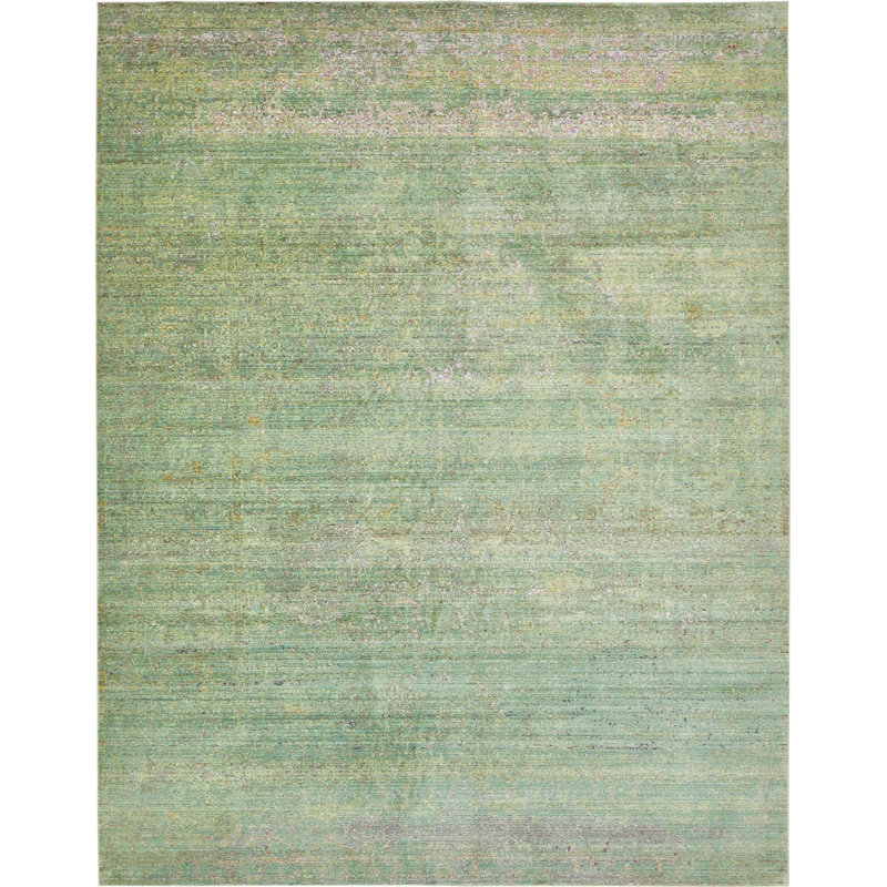 Danbury Looped Hooked Green Area Rug