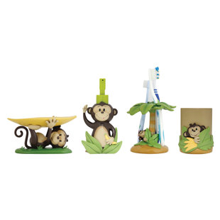 Go to store & view more images Modona Monkey Kids 4-Piece Bathroom Accessory Set