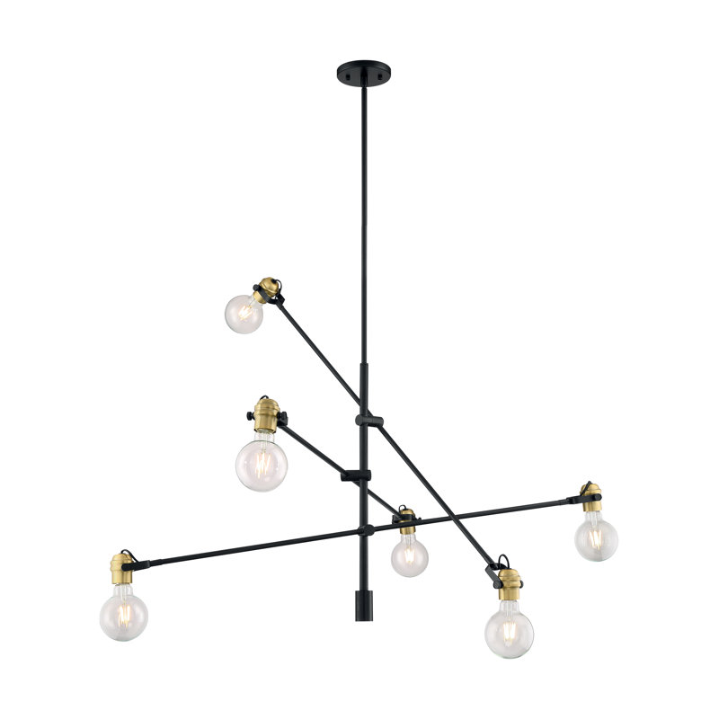 George Oliver Nesmith 6 Light Sputnik Modern Linear Chandelier Wayfair