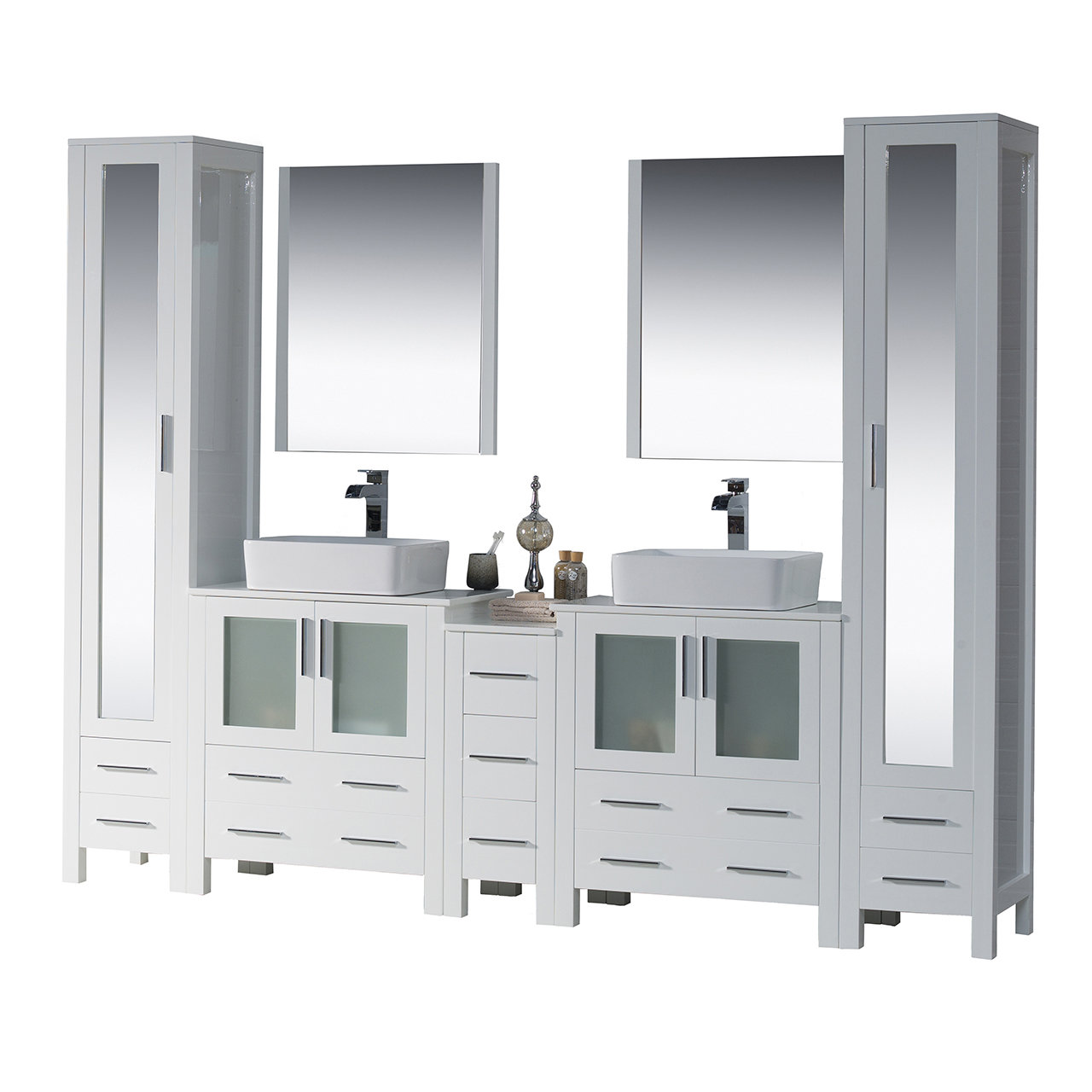 Orren Ellis Mance 103" Double Bathroom Vanity Set with Mirror & Reviews