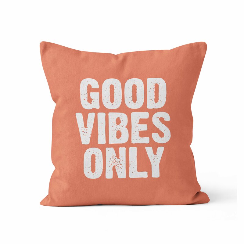 Ziya Blue Good Vibes Only Throw Pillow | Wayfair