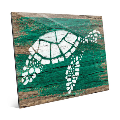 Turtle on Emerald Painting Print Click Wall Art