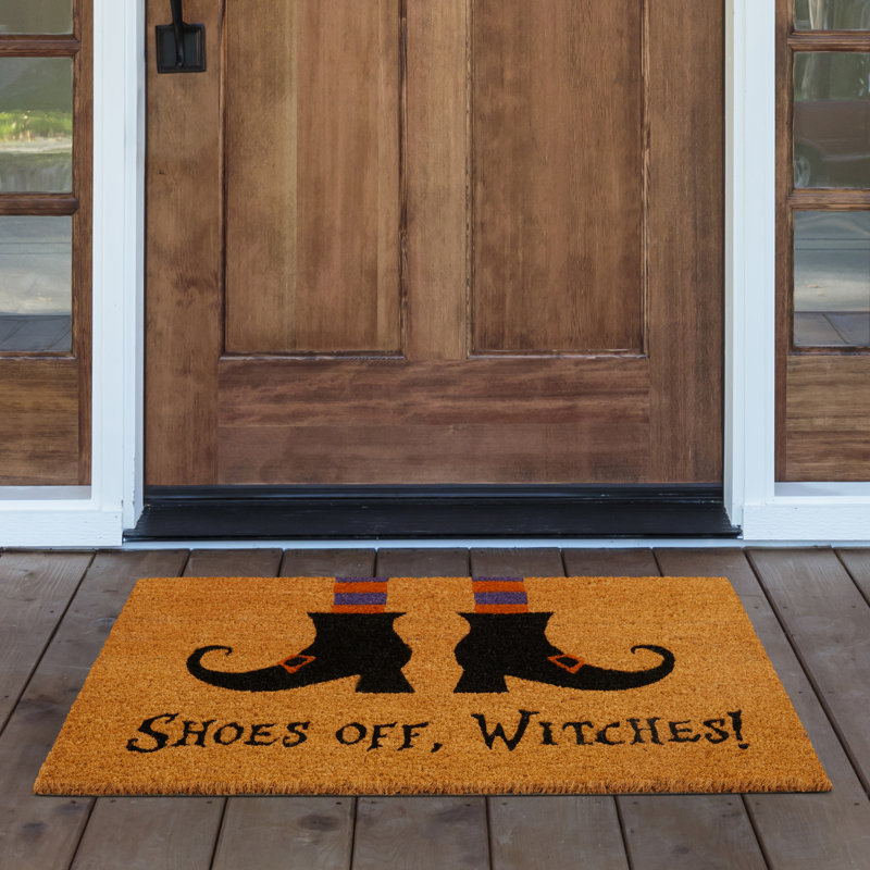 The Holiday Aisle Rossini Shoes Off Witches Halloween Coir 30 In