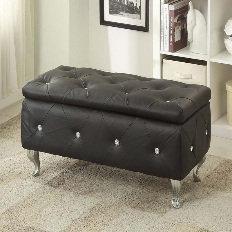 House Of Hampton Boris Faux Leather Storage Bench Reviews Wayfair