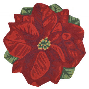 Calderon Poinsettia Hand-Tufted Red Indoor/Outdoor Area Rug