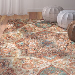 Asherman Kaleidoscope Beige/Orange Area Rug