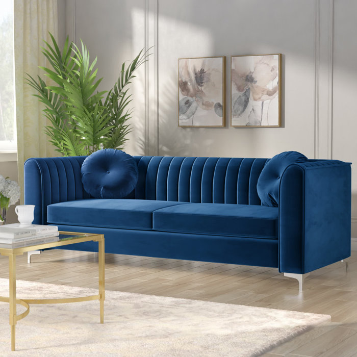 Willa Arlo Interiors Herbert 86.5'' Velvet Tuxedo Arm Sofa & Reviews ...