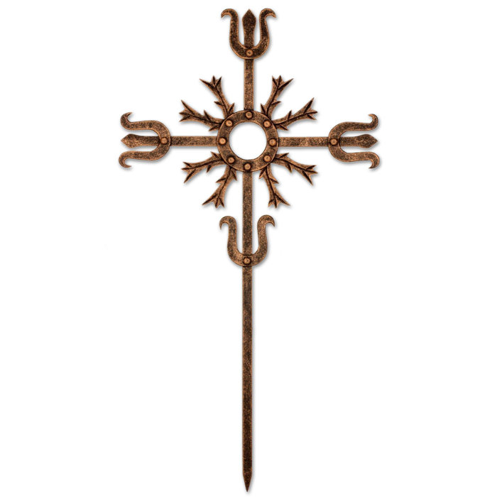 Bloomsbury Market Love Energy Wrought Iron Wall Cross Wall Decor