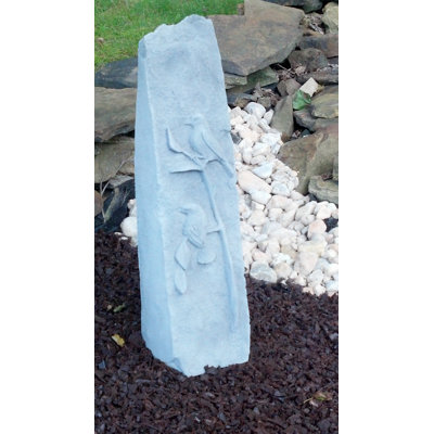 (Grey Color) Song Bird Obelisk Garden Stone