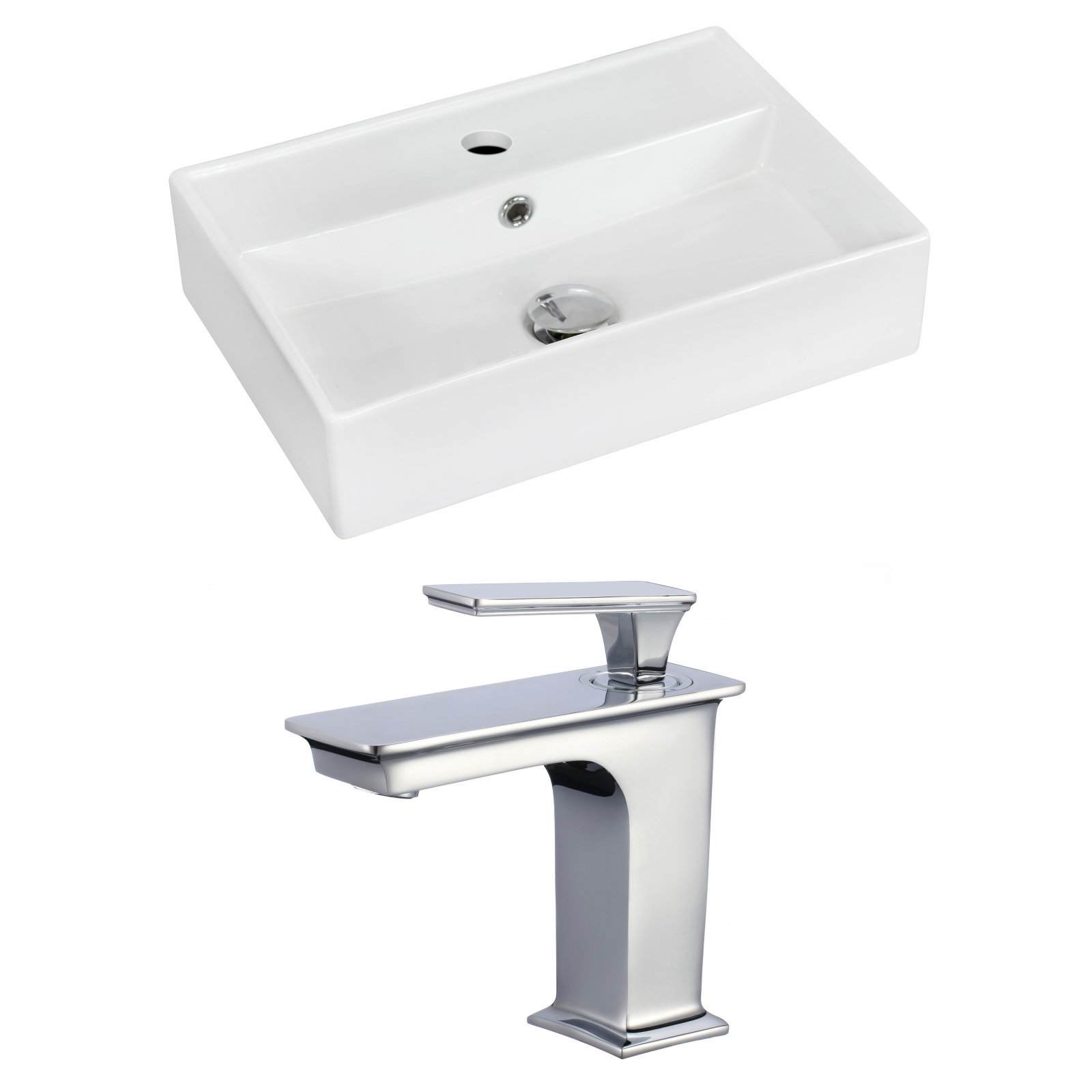 Royalpurplebathkitchen Ceramic Rectangular Wall Mount Bathroom Sink With Faucet And Overflow Wayfair