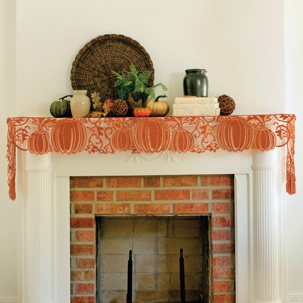 Beautiful Fireplace Mantel Scarfs Lace 3 Oak & Lace Floral Designs 