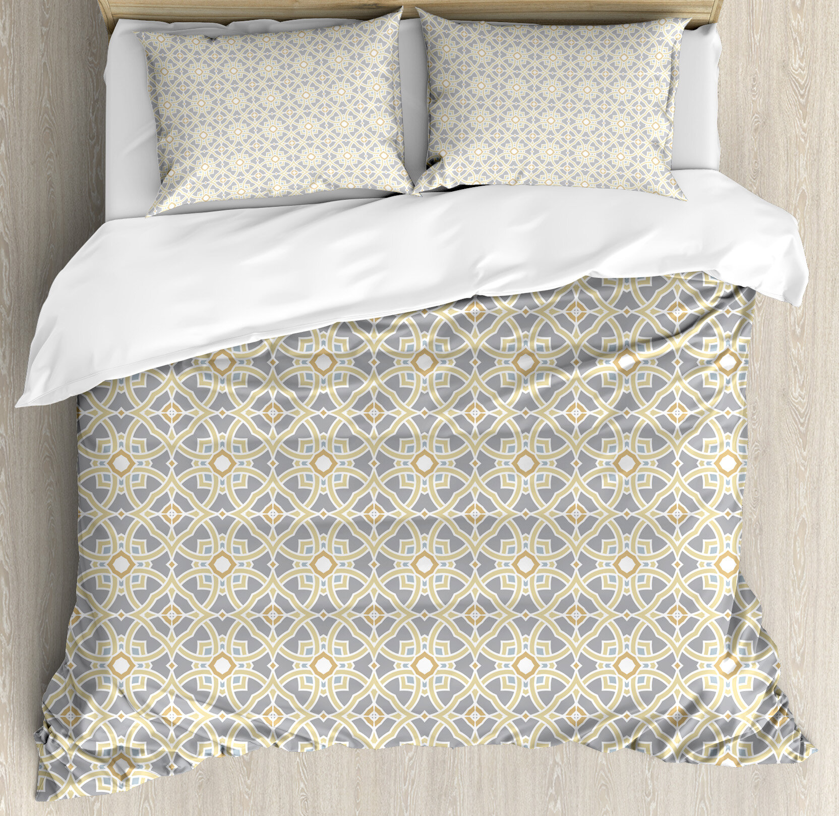 Ambesonne Geometric Arabesque Moroccan Floral Azulejos Inspired