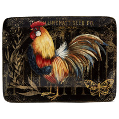 rooster serving platter