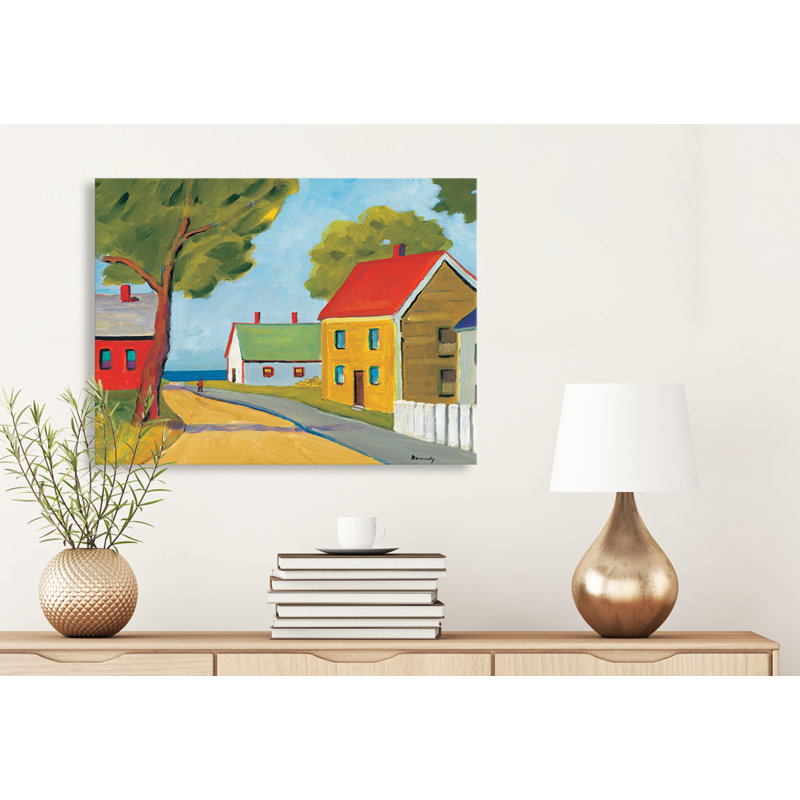 Greenbox Art Road Through Town By Robert Kennedy Painting Print