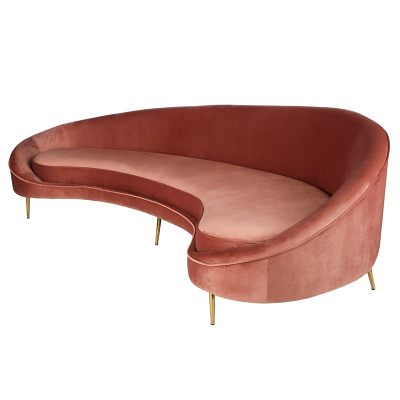 Everly Quinn Hadriana Velvet Curved 101 Armless Sofa Reviews Everly Quinn Hadriana Velvet Curved 101