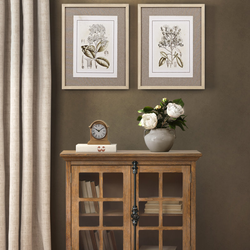 Martha Stewart Tinted Botanical 2 Piece Graphic Art Print Set