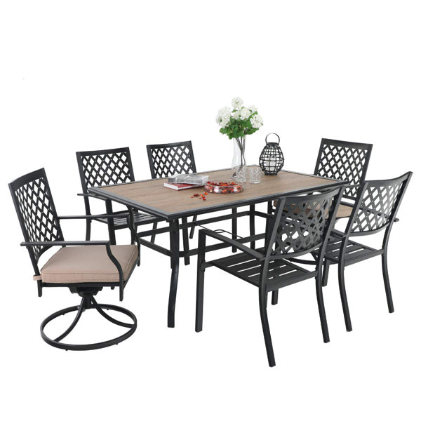 Patio Table With Swivel Chairs Wayfair Ca