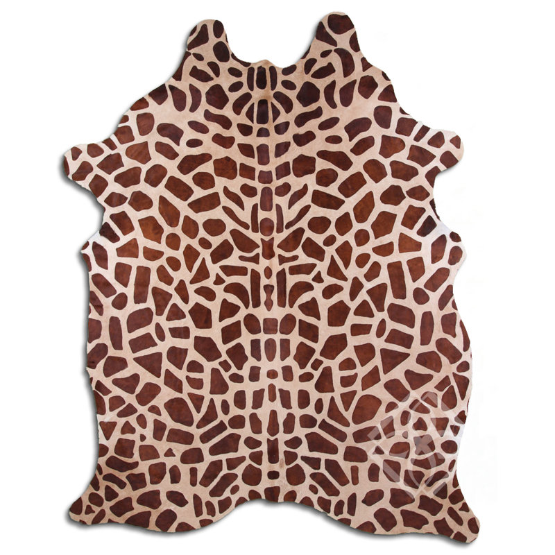 Bloomsbury Market Giraffe Printed Hair Handmade Cowhide Camel Area Rug Wayfair