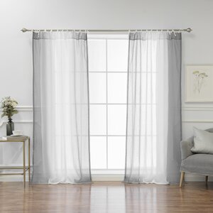 Sav Abstract Sheer Tab Top Curtain Panels (Set of 2)