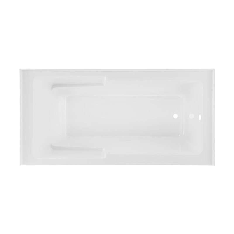 voltaire 72" x 36" alcove bathtub with apron and armrest color: white, drain location: left