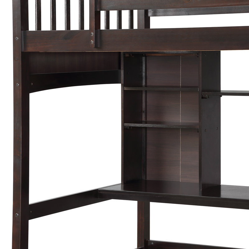Sunside Sails Twin Size Loft Bed With Desk And Shelves Wayfair