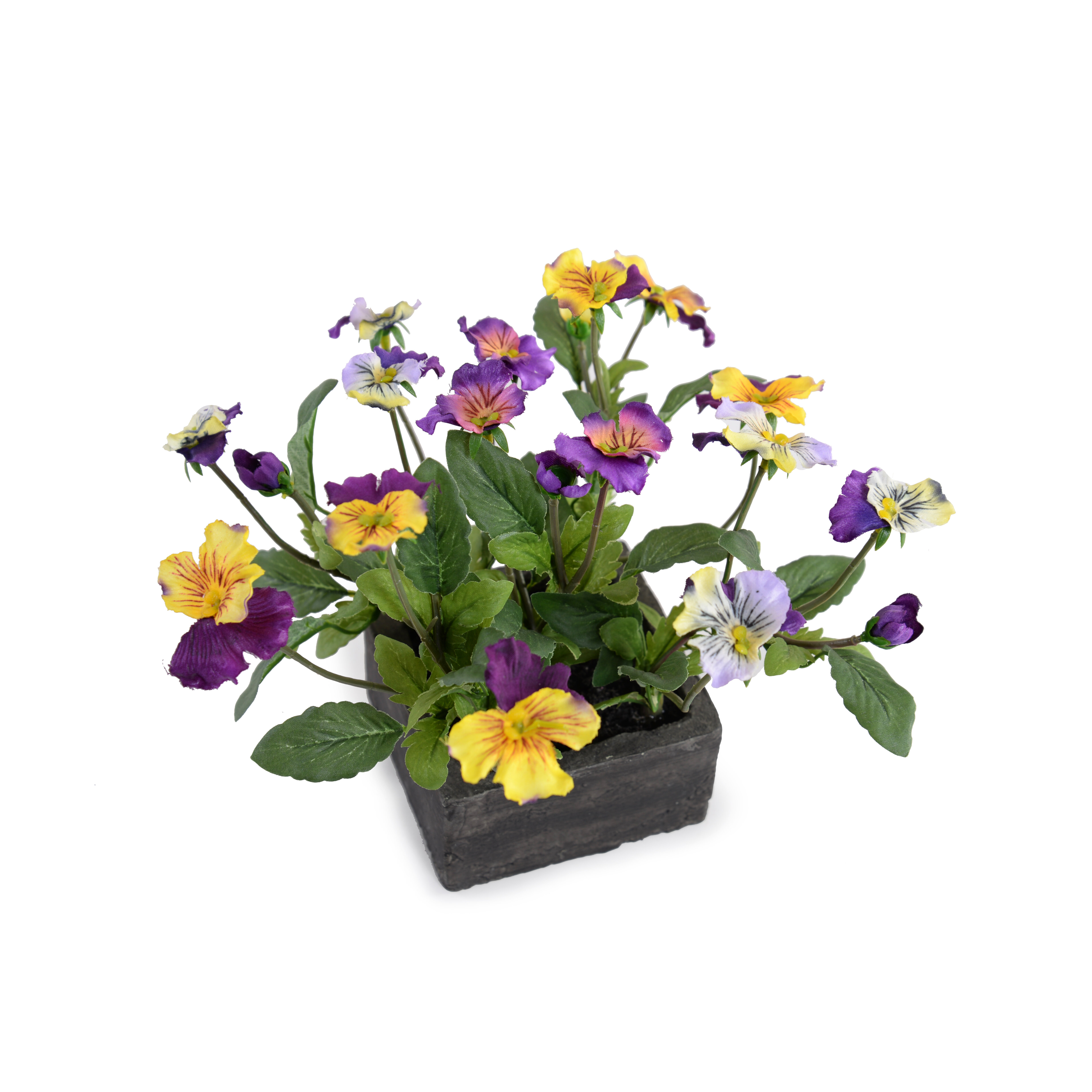 Pack of 12 Arcadia Silk Plantation 8 Pansy in Glass Vase Helio