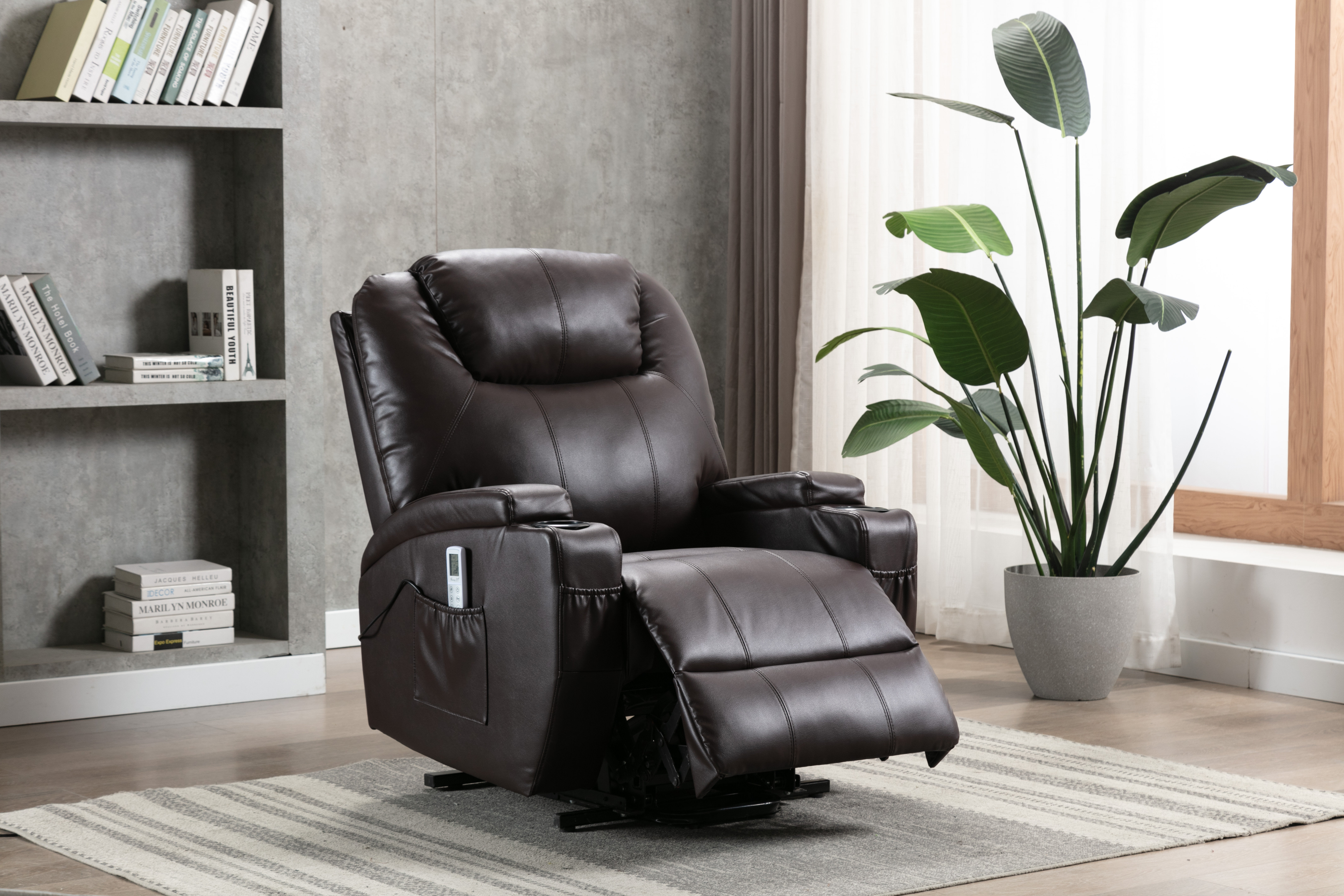 Ebern Designs Annarae Faux Leather Power Lift Assist Recliner With Massage Reviews Wayfair