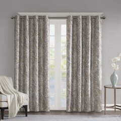 2 World Market Cotton Lined Floral Paisley Curtain Panels 48x96 ea Xtra Long 