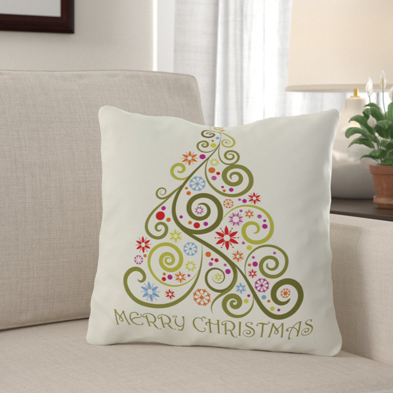 The Holiday Aisle Tavion Merry Christmas Whimsical Tree Throw