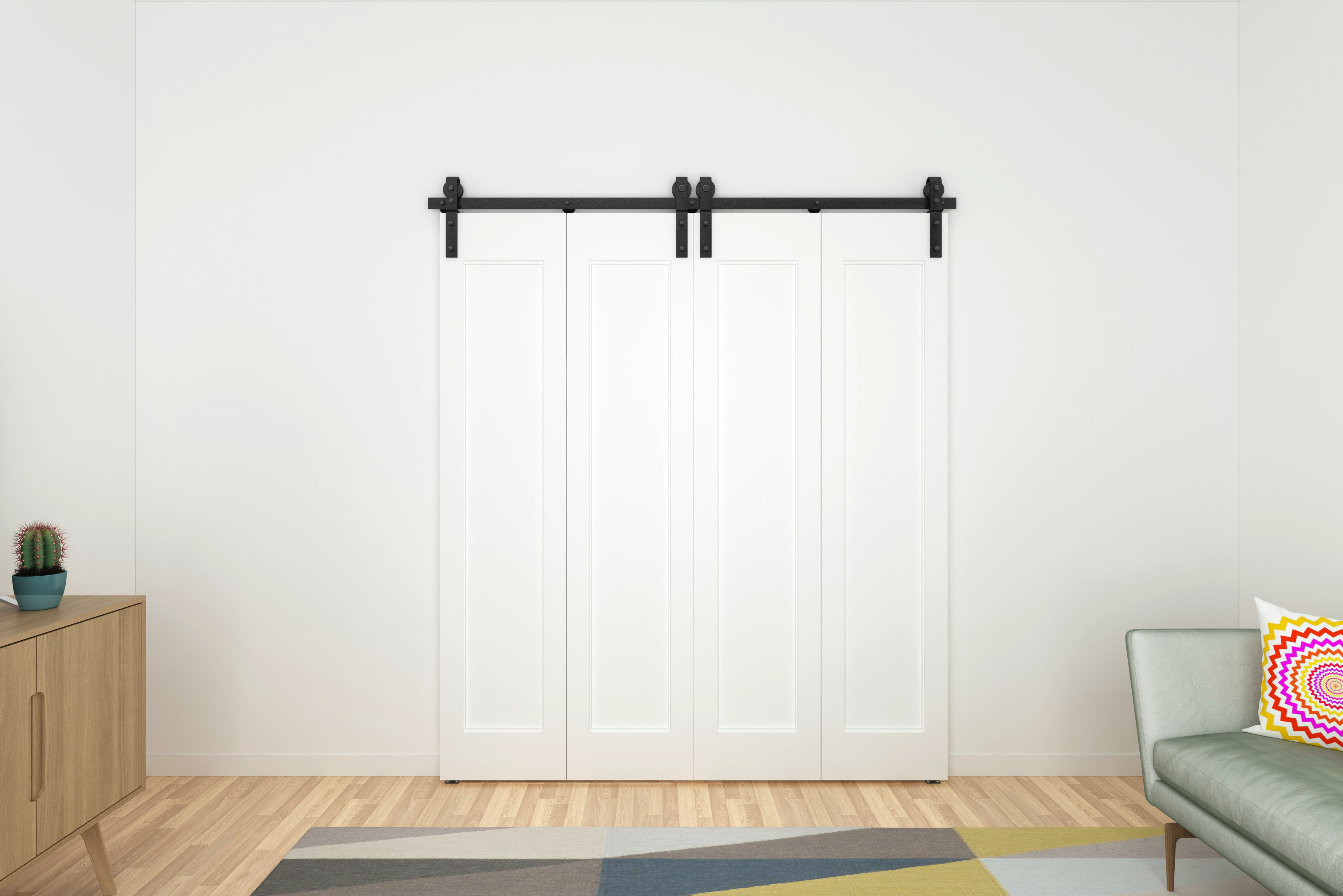 Quiet Glide BiFold Sliding Standard Single Track Barn Door Hardware