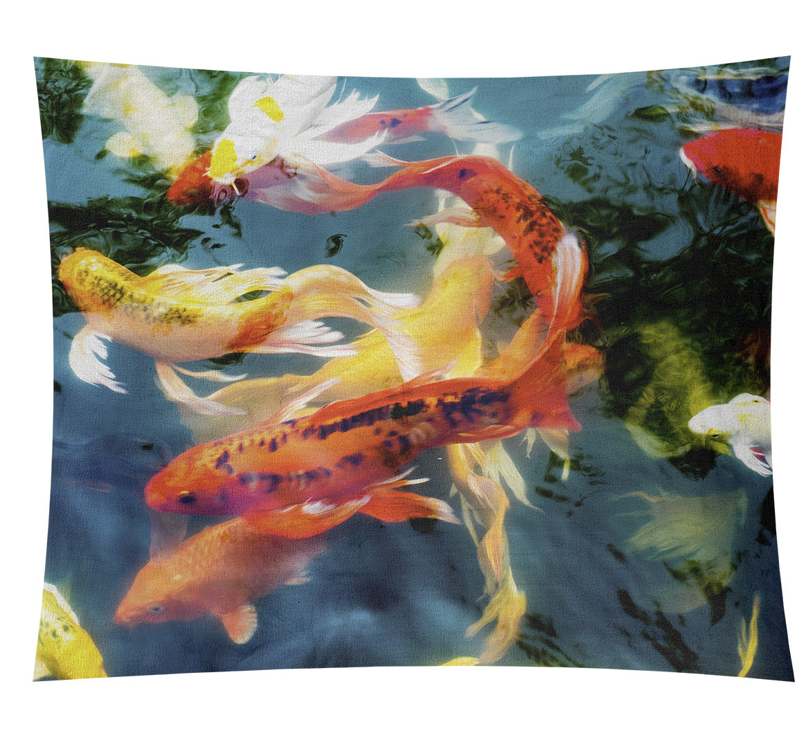 World Menagerie Bourbeau Koi Pond Tapestry Wayfair