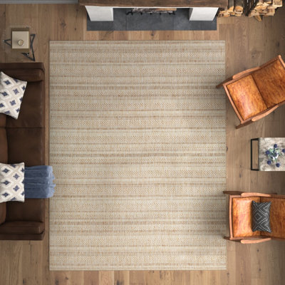 Carllene Bellino Striped Tan Indoor/Outdoor Area Rug