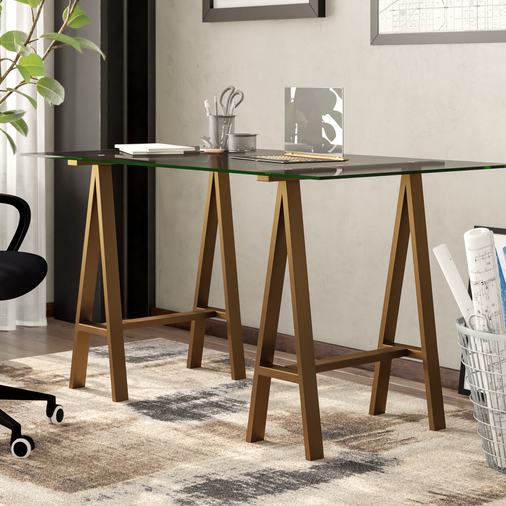 Trent Austin Design Brady Glass Desk Reviews Wayfair