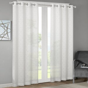 Harriet Geometric Sheer Grommet Single Curtain Panel