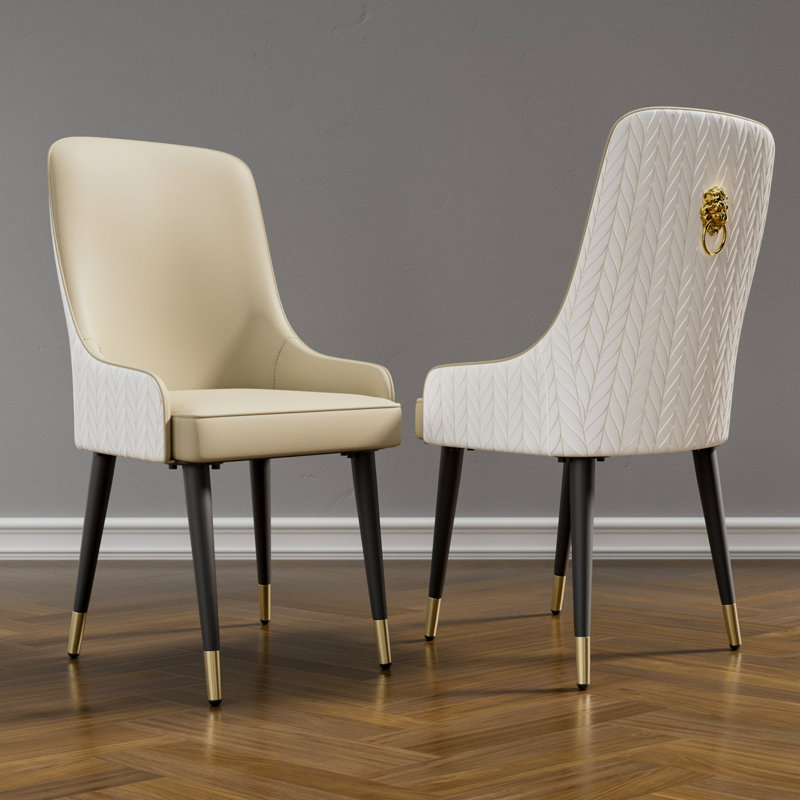 Abagayle Leather Armchair Upholstery Color: Light Khaki of 2 