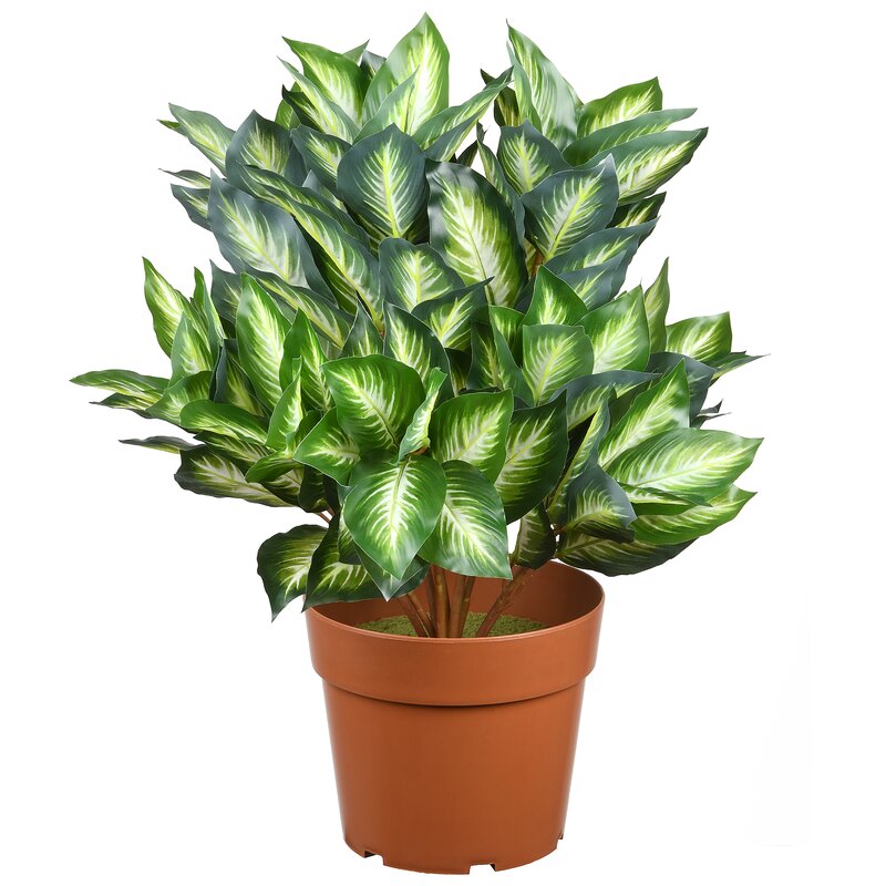 Ebern Designs Artificial Hosta Foliage Plant in Pot & Reviews | Wayfair