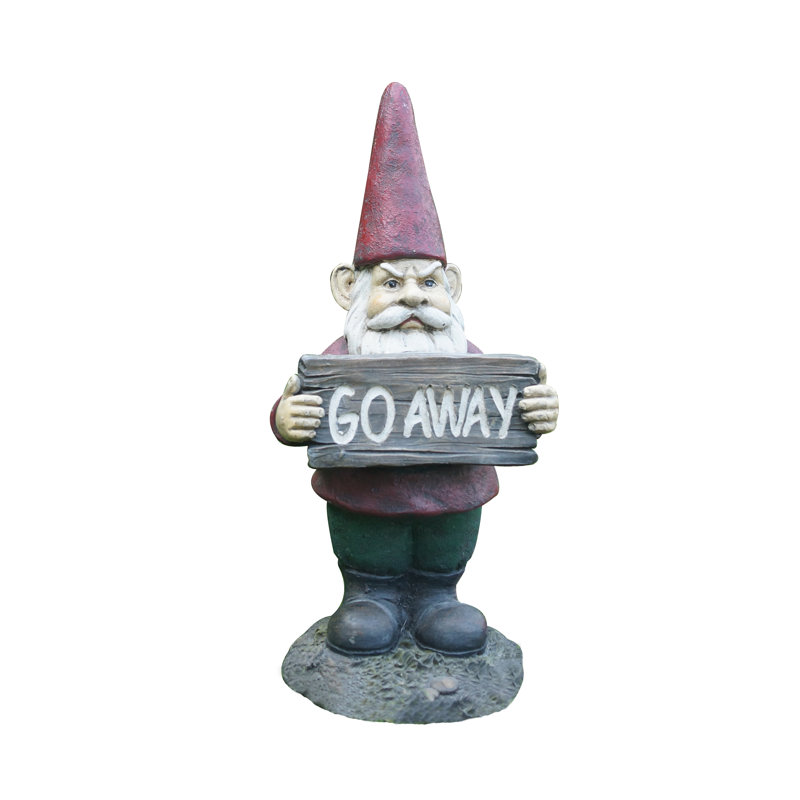 Hi Line Gift Ltd Gnome Holds Go Away Sign Statue Reviews Wayfair Hi Line Gift Ltd Gnome Holds Go Away