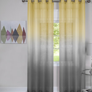 Alaska Traditional Elegance Solid Semi-Sheer Grommet Single Curtain Panel