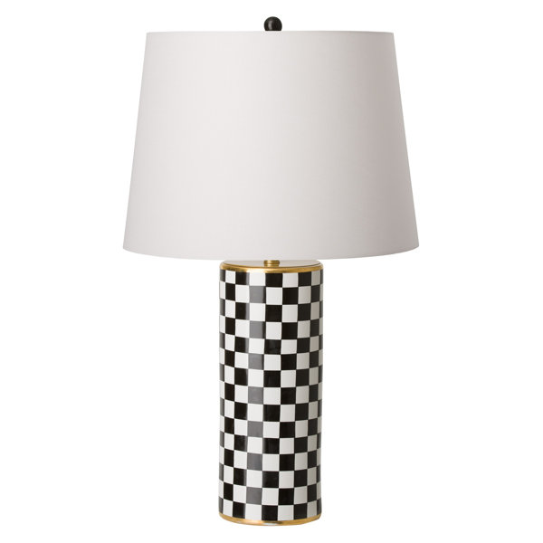 black and white checkered lamp shade