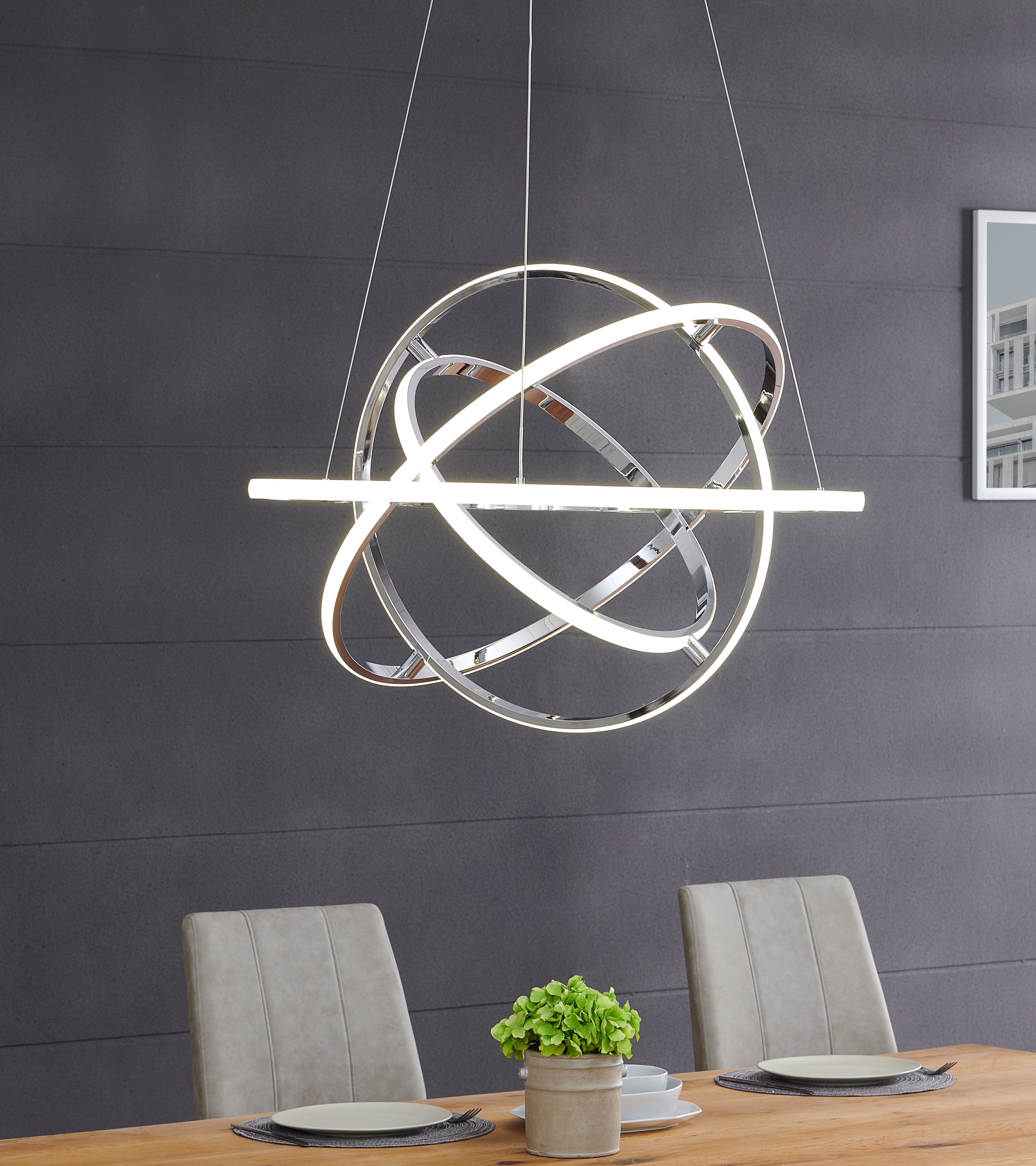 led globe chandelier