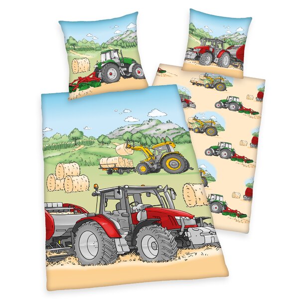 Herding Renforce-Wendebettw/äsche Young Collection Traktoren 135x200 cm