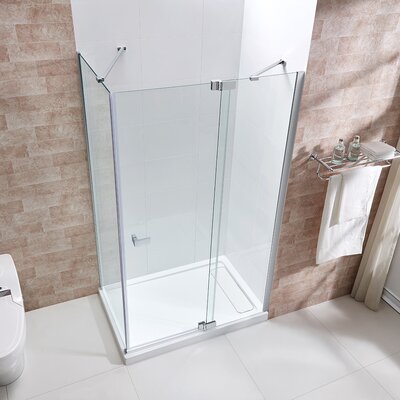 Ove Decors Harbor 48x32 In Chrome Frameless Hinges Shower Door