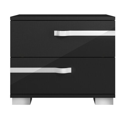 Whittier Contemporary 2 Drawer Nightstand Orren Ellis